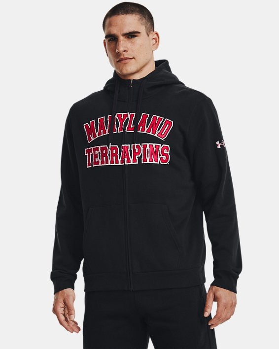 Men's UA All Day Fleece Collegiate Sideline Full-Zip Hoodie, Black, pdpMainDesktop image number 0